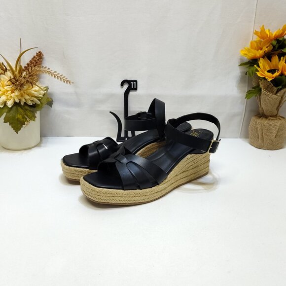 Time and Tru Espadrille Wedge Sandal Strappy Adjustable Ankle Strap Size 11 NWOT - Picture 2 of 9